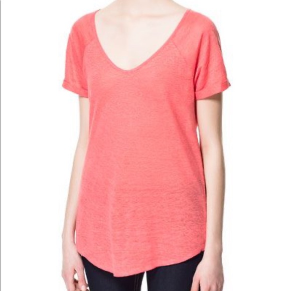 TWO FOR ONE!!! 2x LINEN ZARA T-SHIRTS - Picture 1 of 4